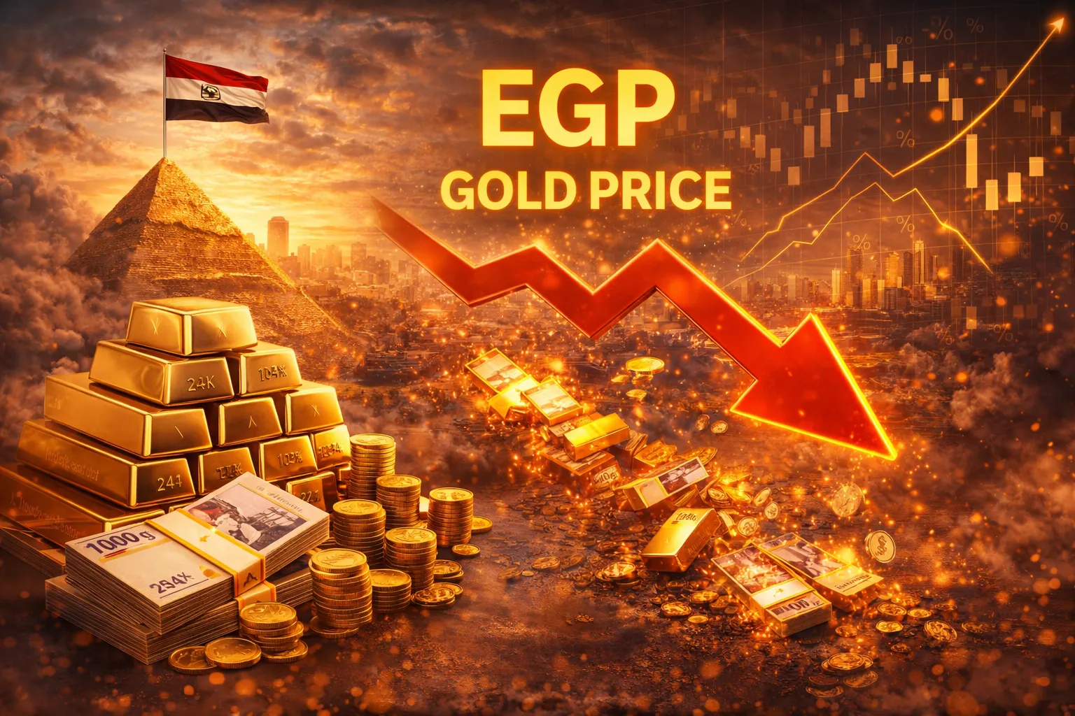 سعر الذهب في مصر يواصل التراجع بعد ارتفاعات قياسية